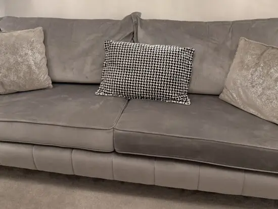 Sofology Gabriel Four-Seater Sofa – Grey Velvet