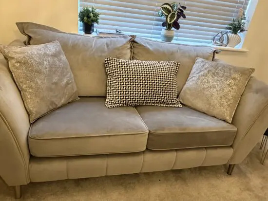 Sofology Gabriel Three-Seater Sofa – Grey Velvet