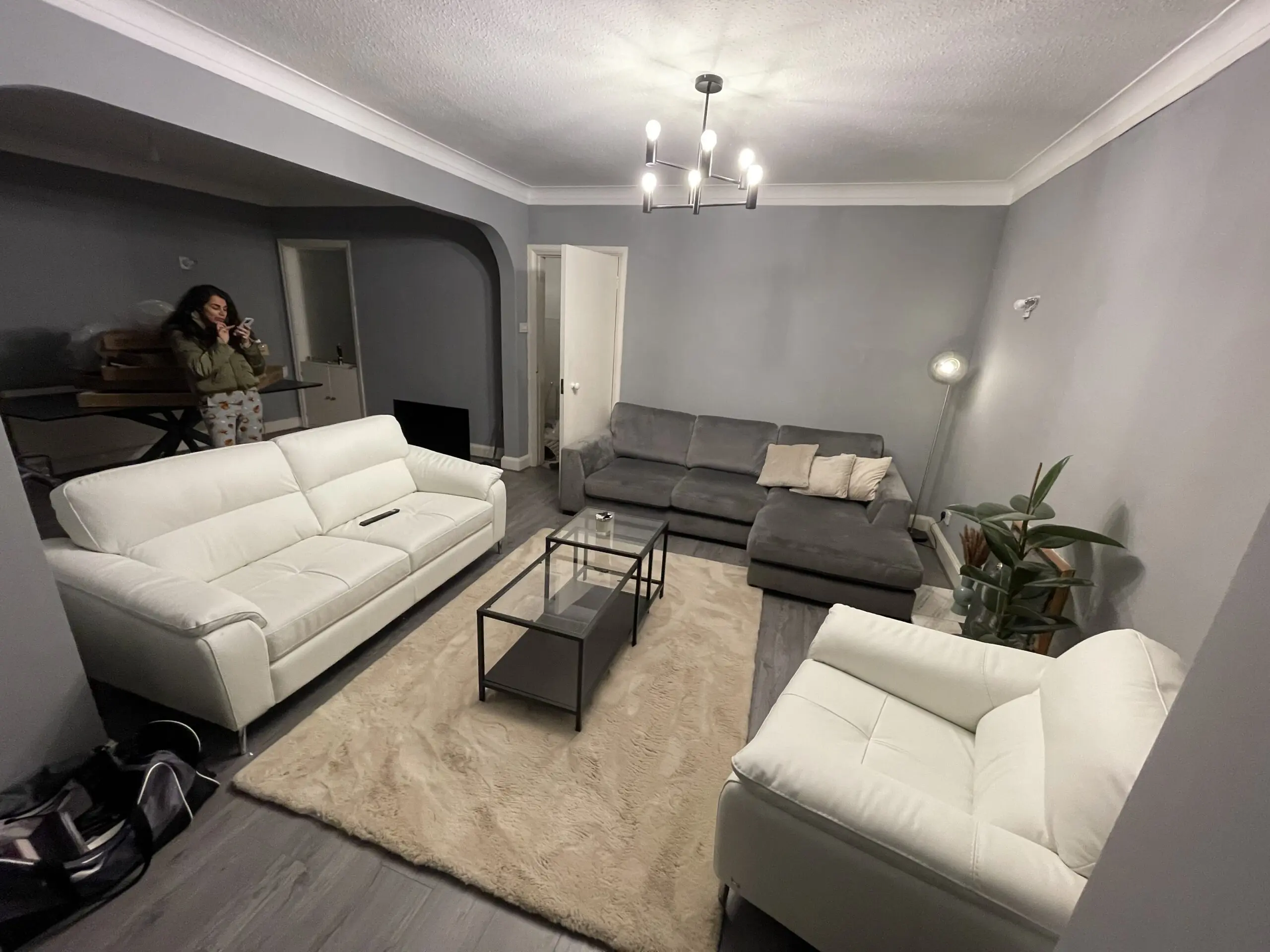 Furniture Village NICOLETTI - MALDINI 3 SEATER LEATHER SOFA AND CHAIR - WHITE