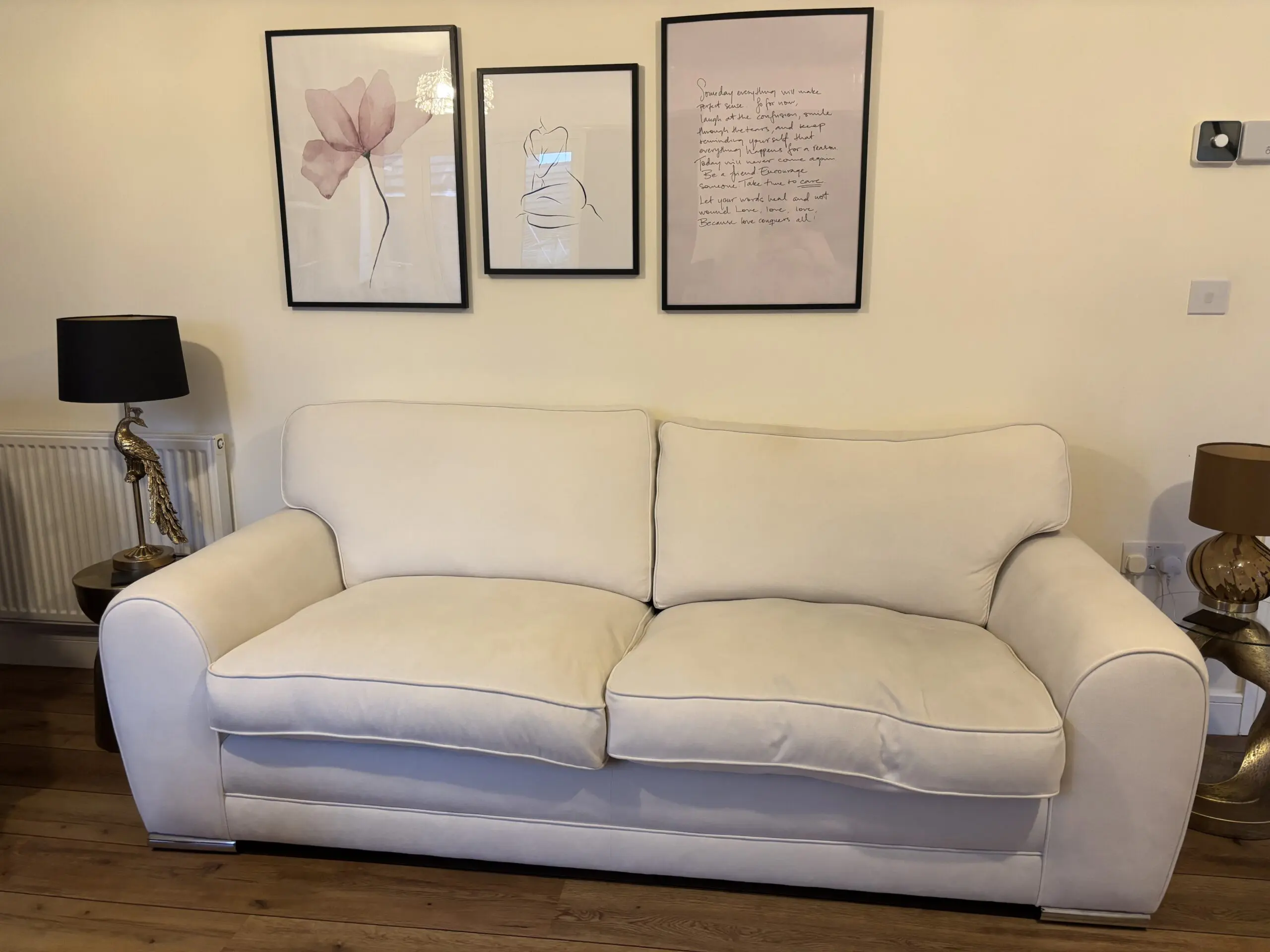 S10004361 Burford 3 Seater Sofa, Cream House Plush Fabric Item