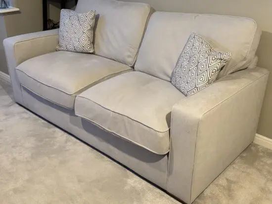 Oak Furniture Land Texas 3 Seater Sofa in Silver