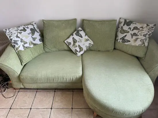 DFS 3-Piece Lime Green Fabric Sofa Set