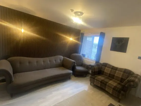 DFS Traditional Sofa Set - Brown and Tartan