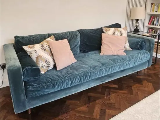Made.com emerald green Scott 3-seater sofa