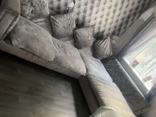 DFC silver corner sofa