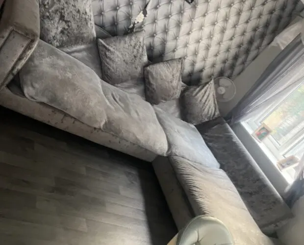DFC silver corner sofa