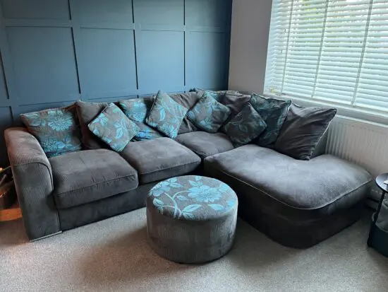 Chaise Corner Sofa, Swivel Chair & Footstool Set