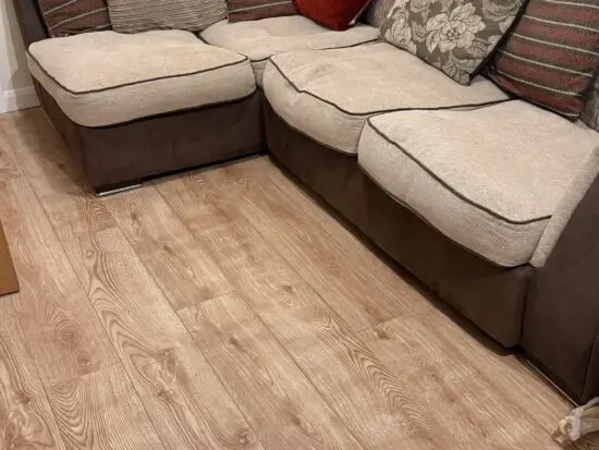 Corner sofa, swivel chair, footstool