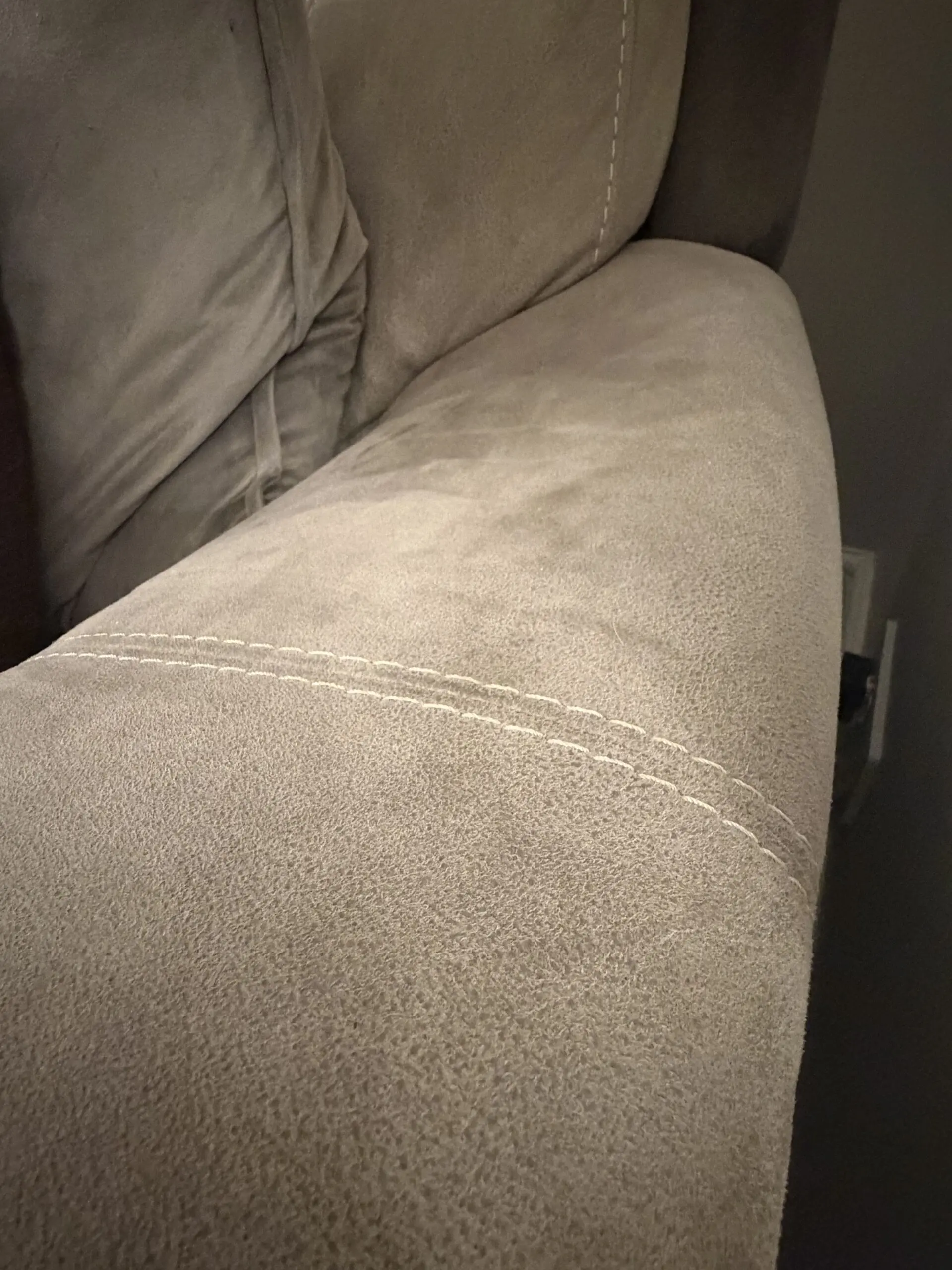 DFS Dove Grey and pewter recliner 3 seater sofa with recliner chair and ottoman foot stool