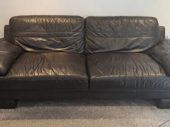 Harvey’s Dark Brown soft leather Sofa Set