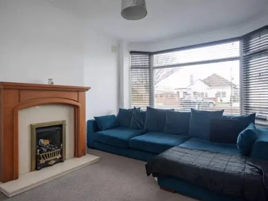 DFS Royal Blue Velvet Corner Sofa