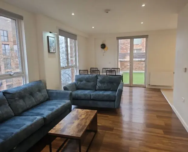 DFS new studio motorised reclining 3 seater + 2 seater + ottoman