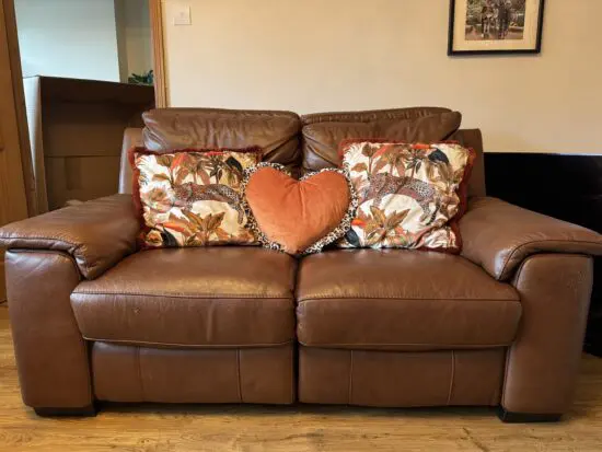 DFS Liaison Brown leather electric reclining sofa