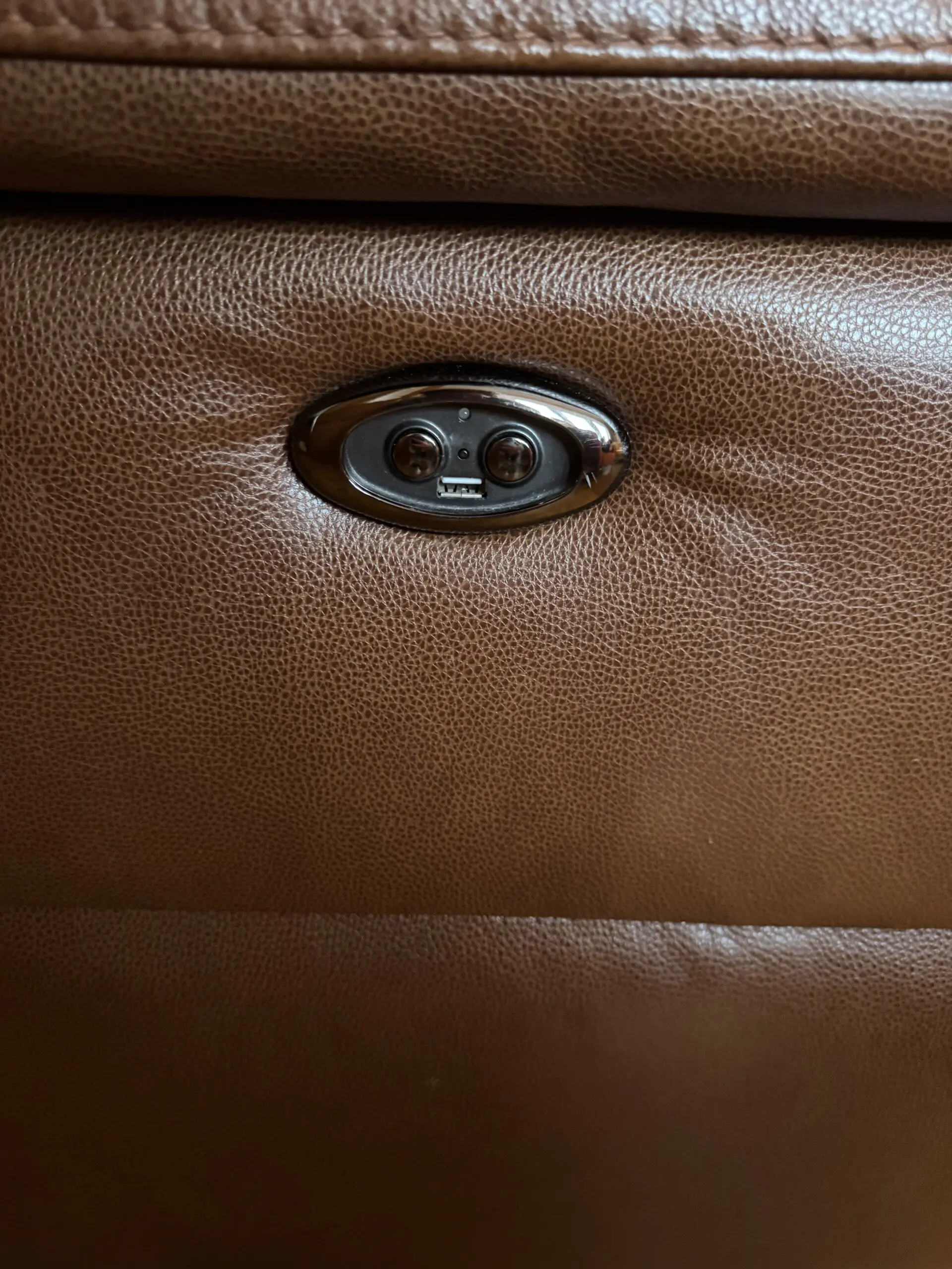 DFS Liaison Brown leather electric reclining sofa