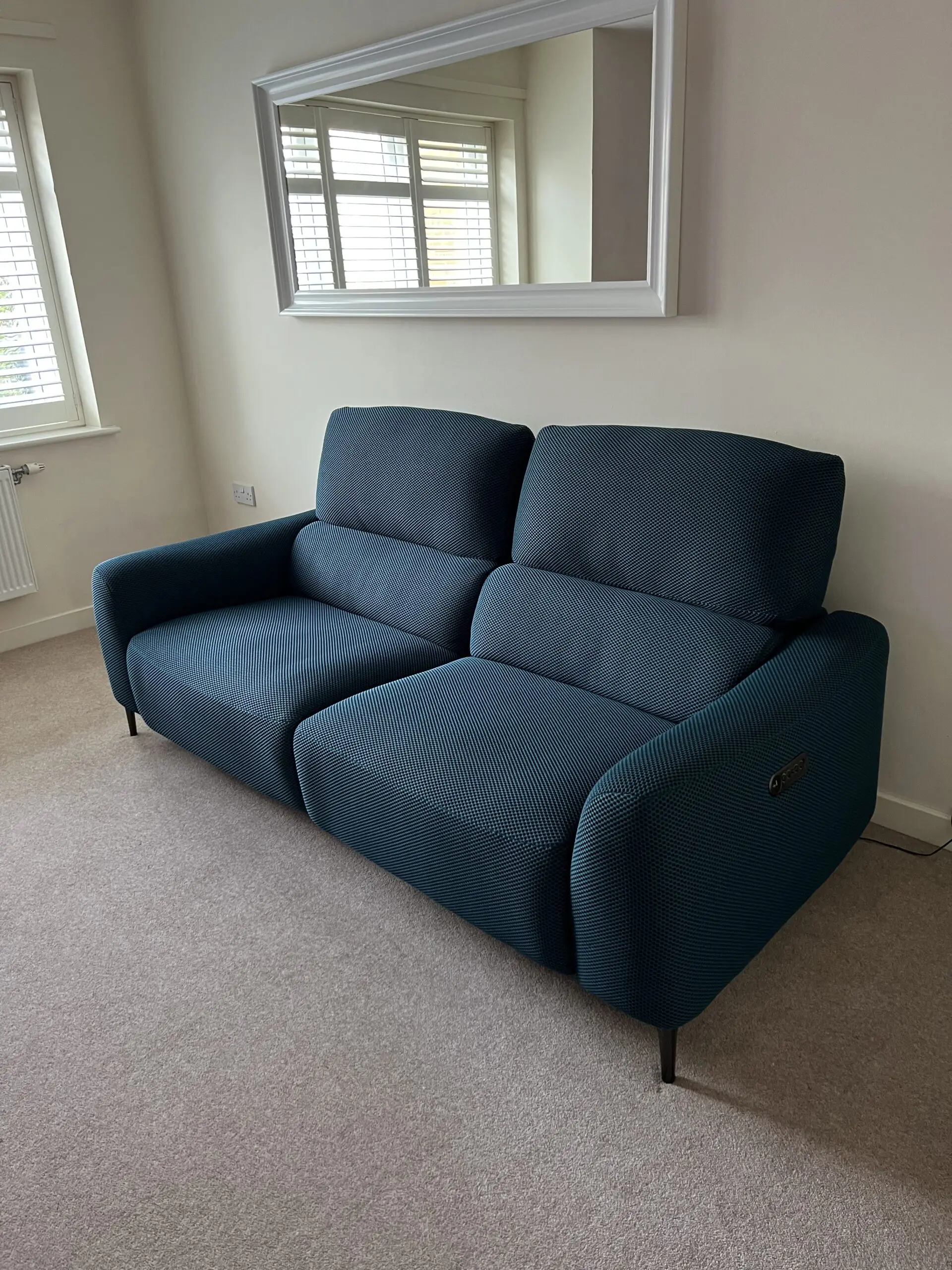 DFS Portebello 3 Seater Power Recliner - Lagoon Blue