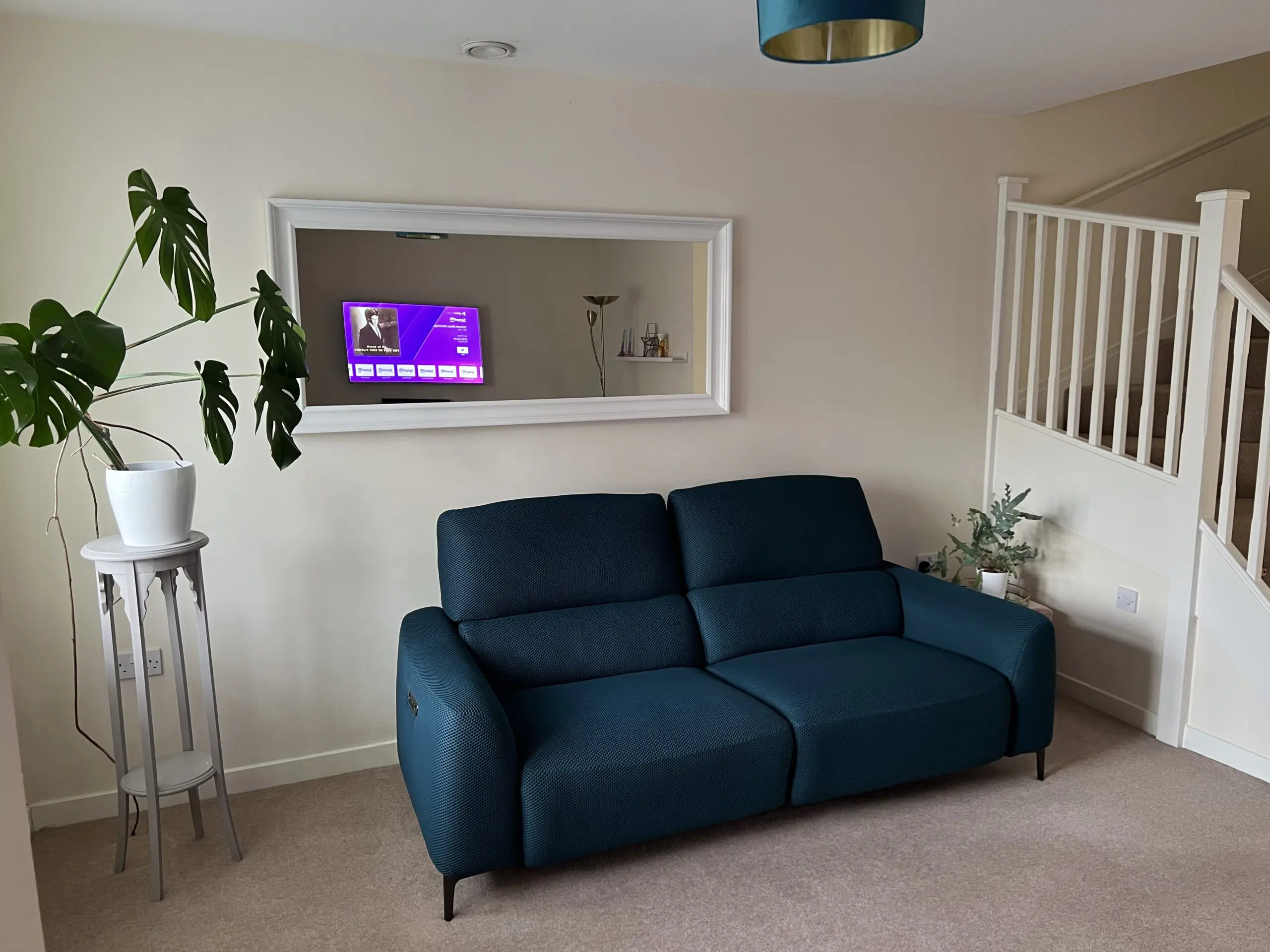 DFS Portebello 3 Seater Power Recliner - Lagoon Blue