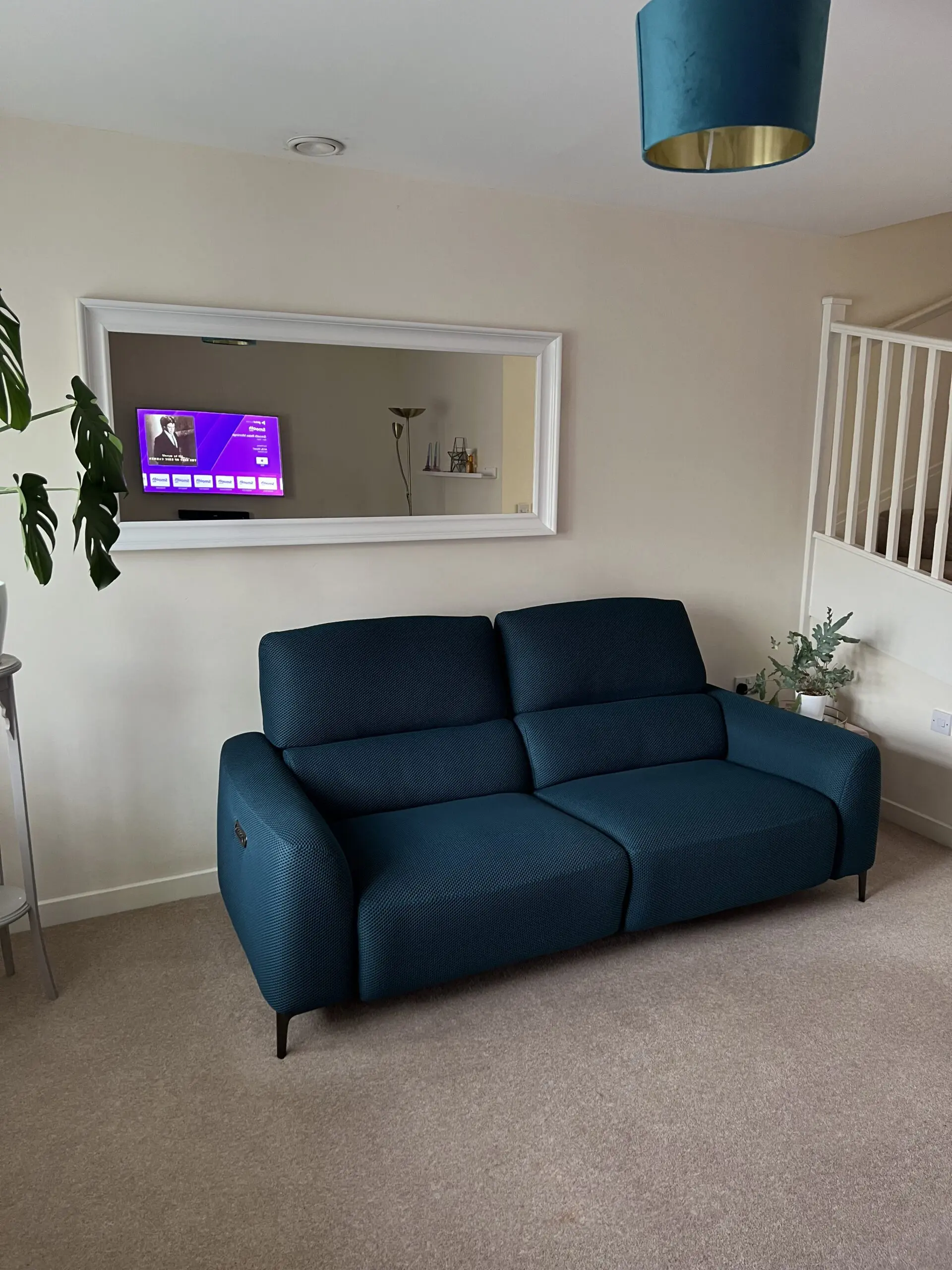 DFS Portebello 3 Seater Power Recliner - Lagoon Blue