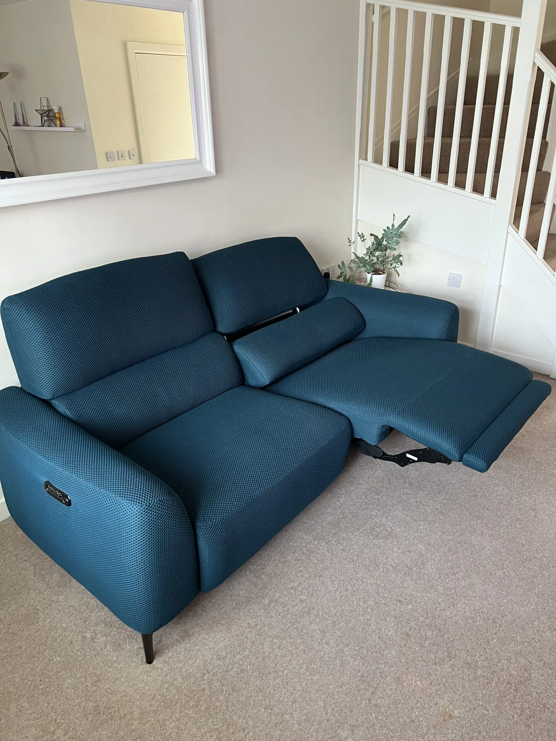 DFS Portebello 3 Seater Power Recliner - Lagoon Blue