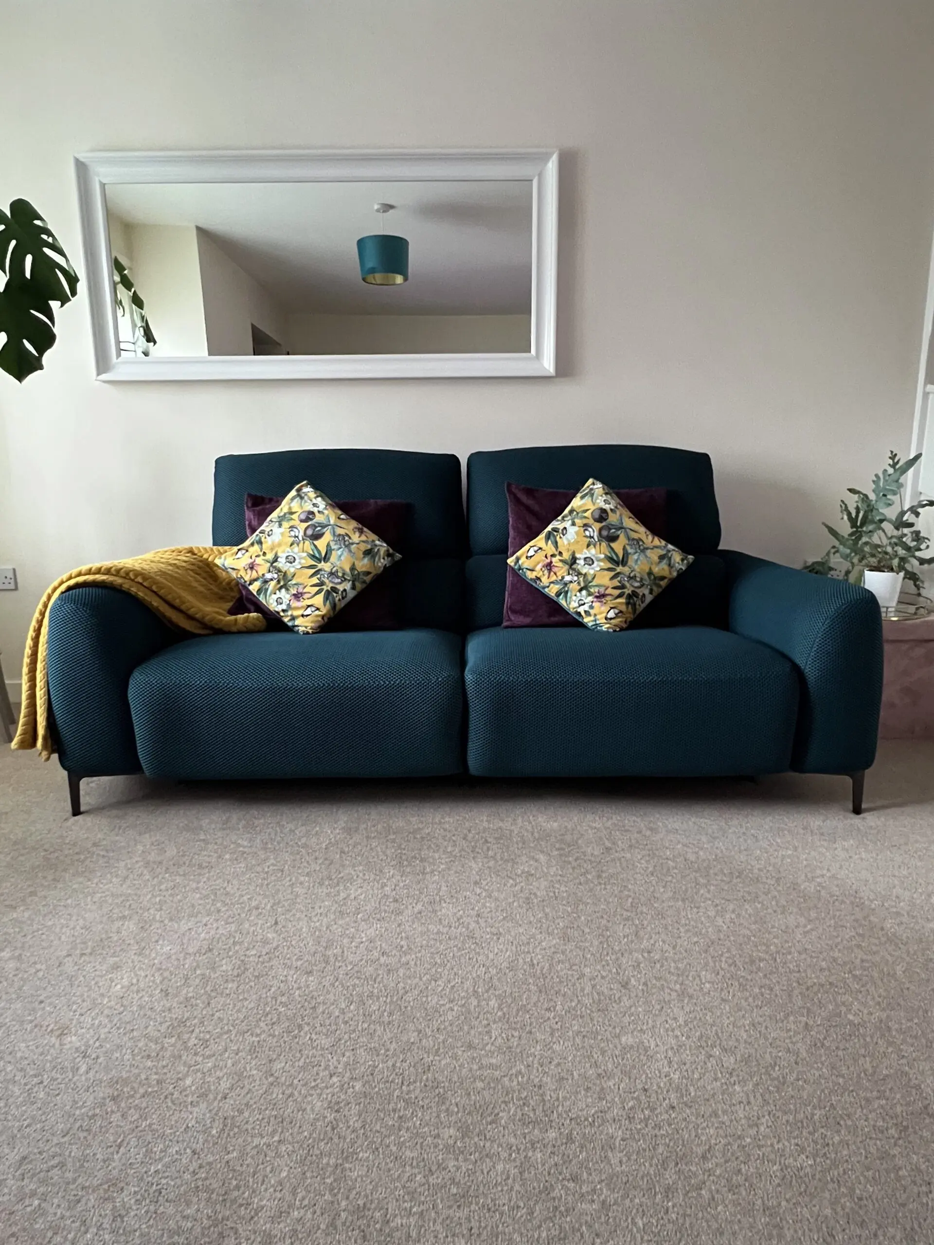 DFS Portebello 3 Seater Power Recliner - Lagoon Blue