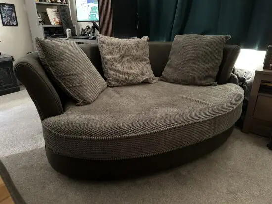 DFS Henderson Oval Cuddler Sofa - Charcoal (Grey)