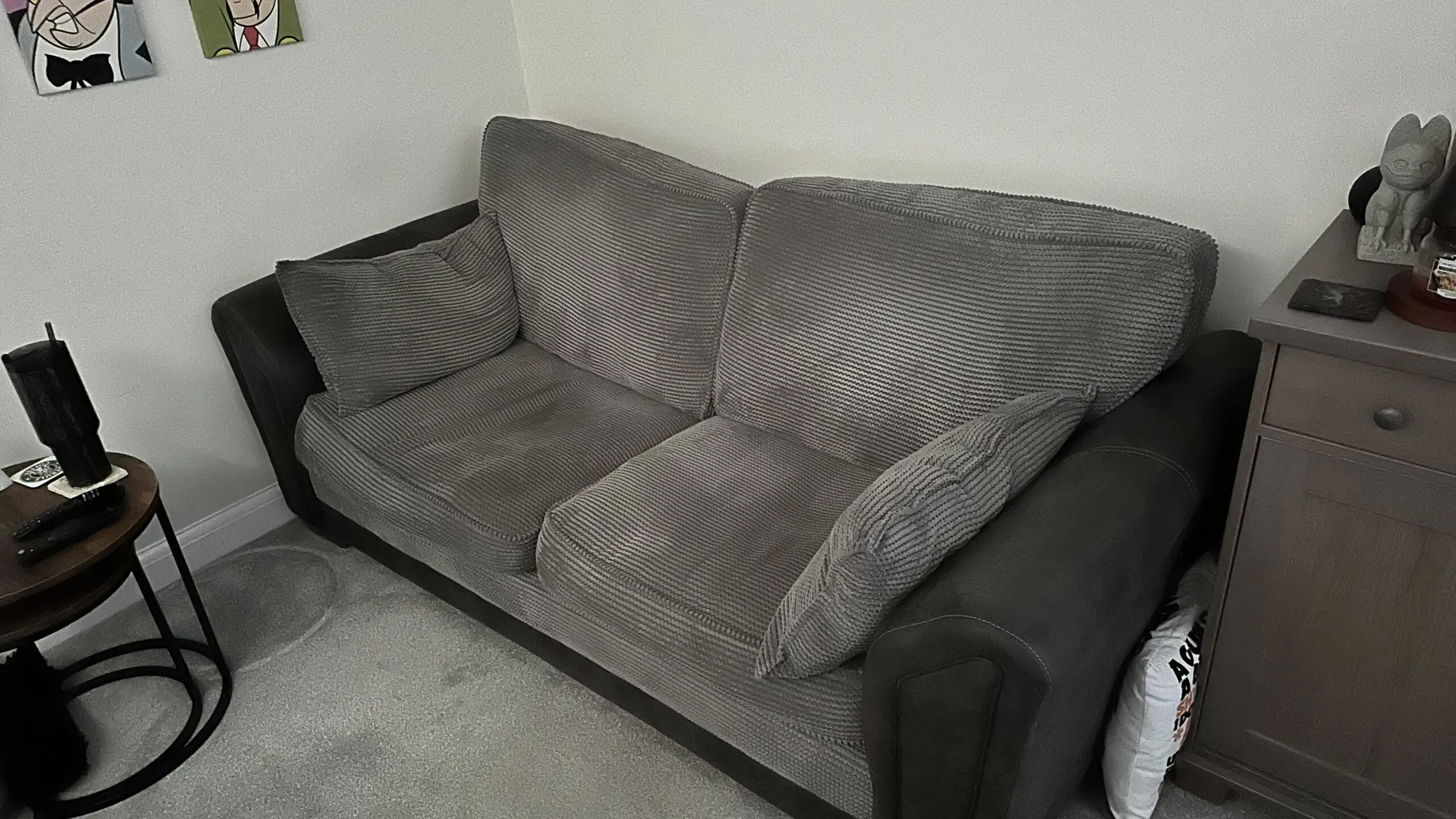 DFS Henderson Formal Back 3 Seater Deluxe Sofa Bed - Charcoal (Grey)