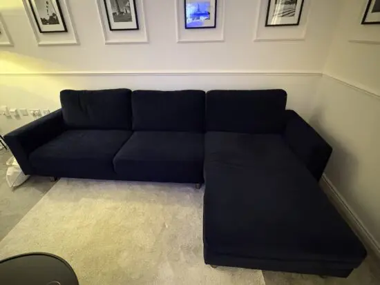 Snug Navy Blue ‘The Big Chill’ left handed chaise sofa