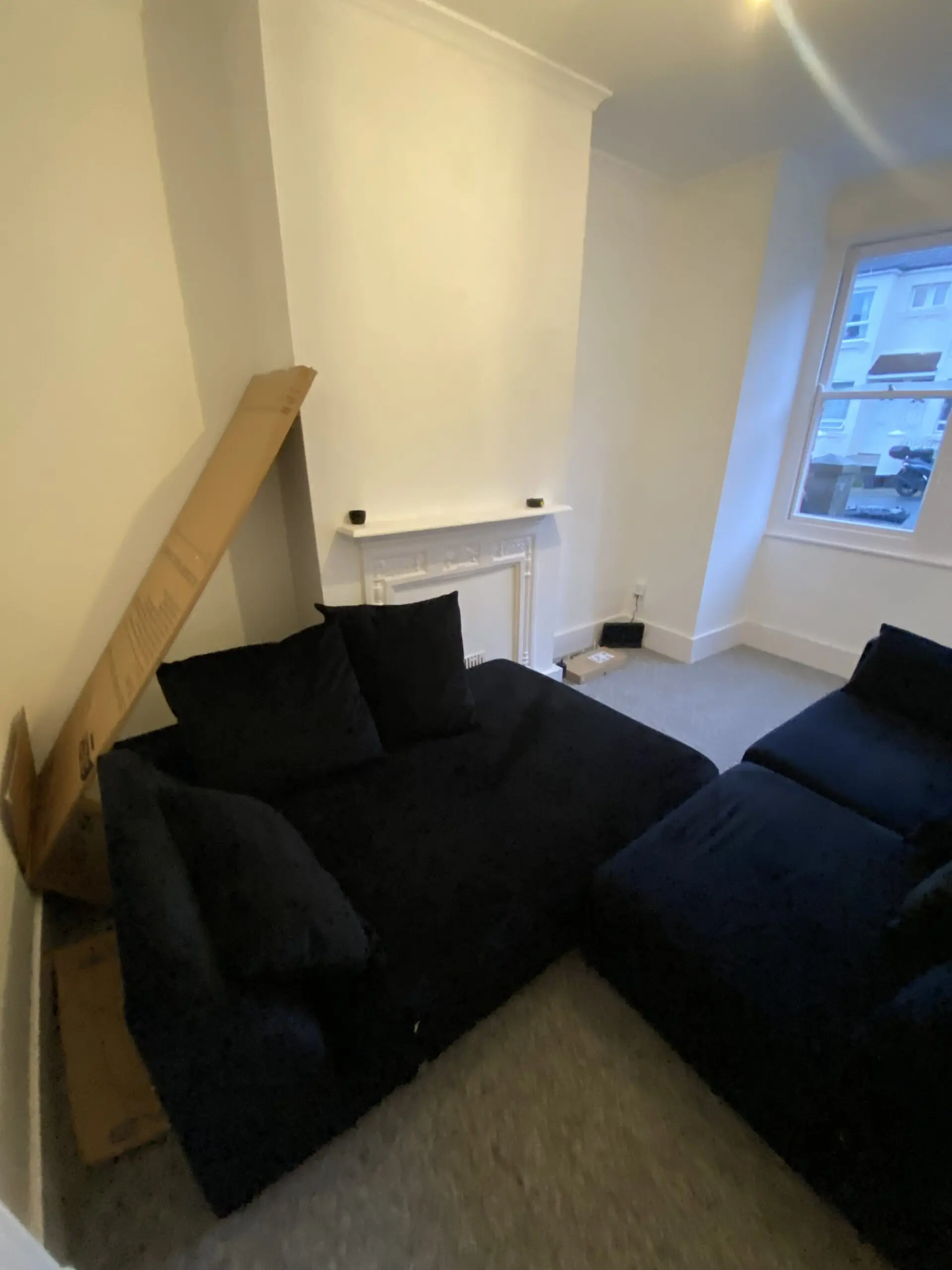 Plush Velvet Pillow Back Right Hand Facing Large Chaise End Sofa