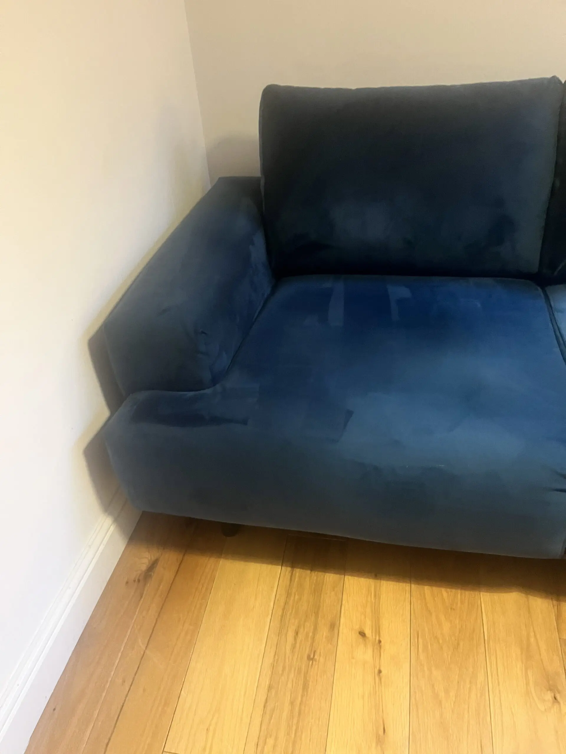 Habitat Julien Velvet 2 Seater Sofa - Navy Blue