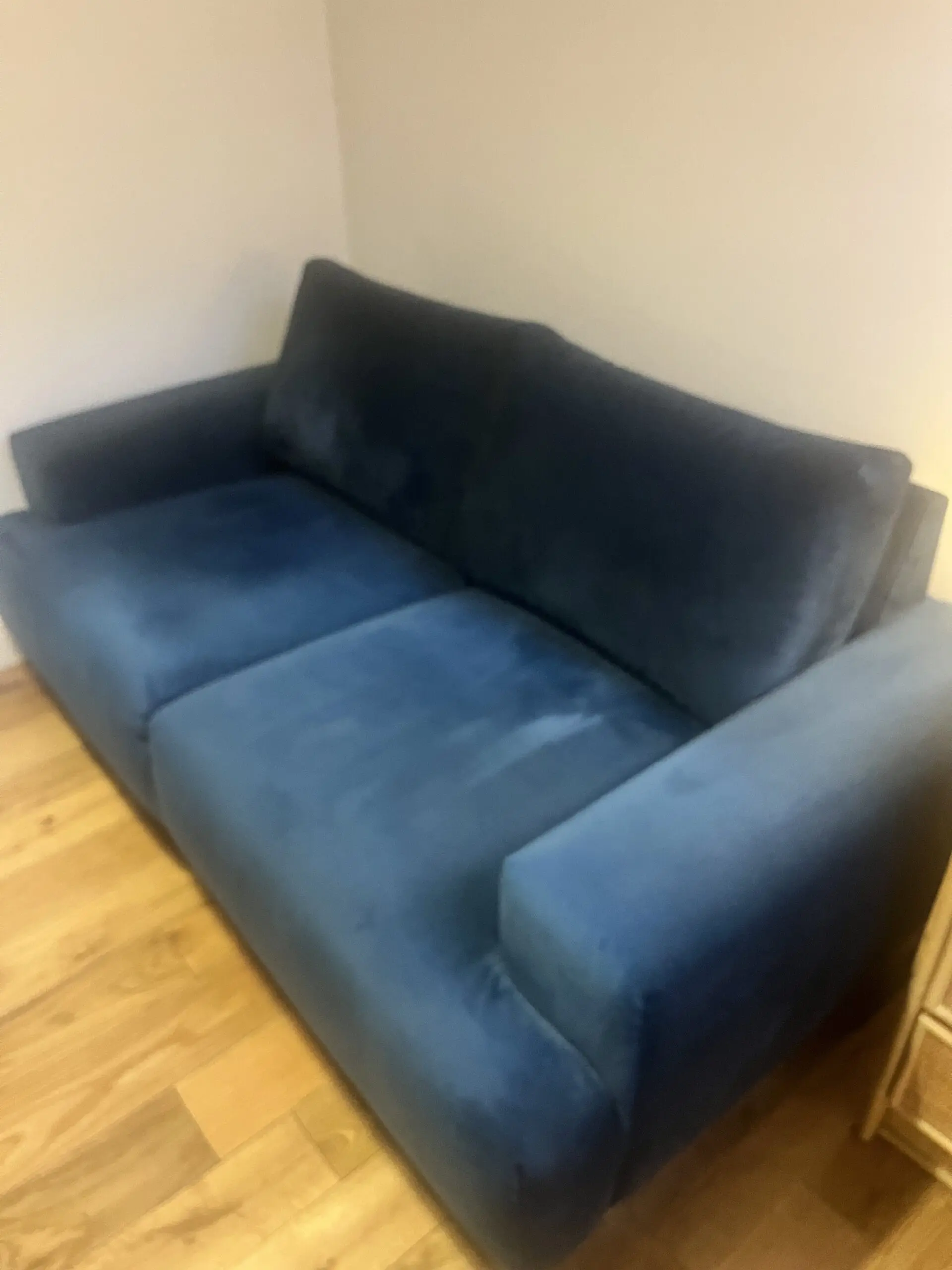 Habitat Julien Velvet 2 Seater Sofa - Navy Blue