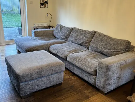 DFS large family sofa and footstall
