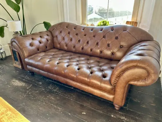Brown Leather Chestefield Sofa by The English Sofa Company
