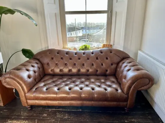 Brown Leather Chestefield Sofa by The English Sofa Company