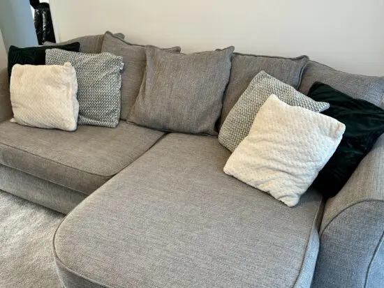 Grey 4 seater chaise sofa