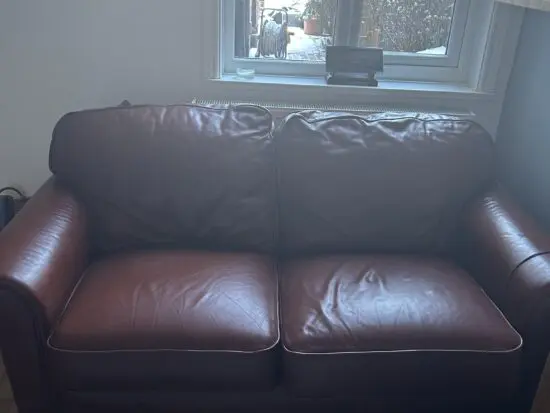 2 seater leather tan brown from Cookes
