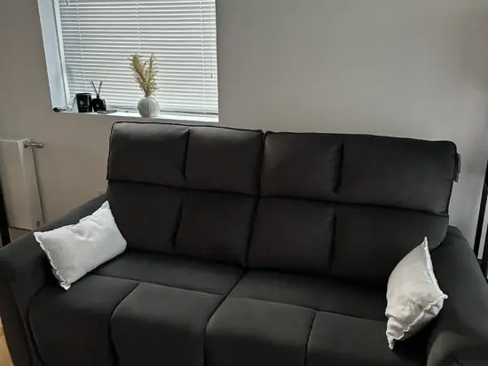 DFS Dark Grey 2 Seater Recliner Sofa. NESTTA.EXP FB FM 3S POWER RECLINER