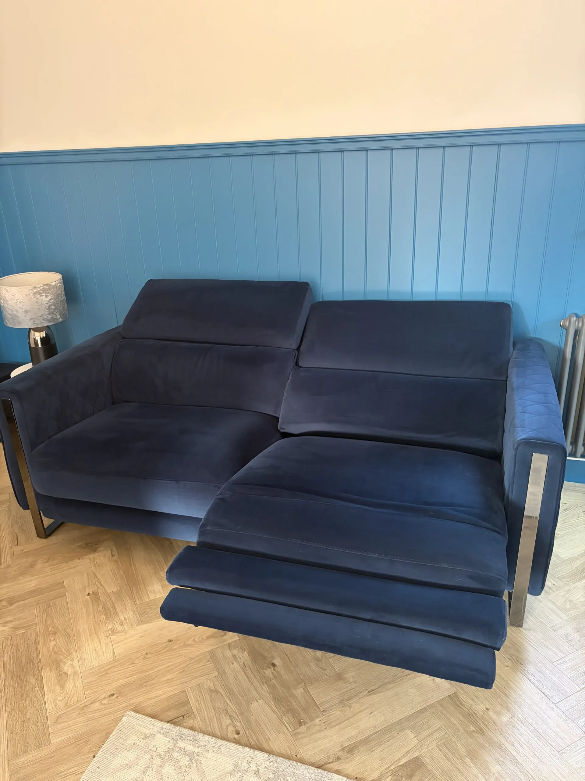 NAVY BLUE DFS VORTEX 3 SEATER POWER RECLINER