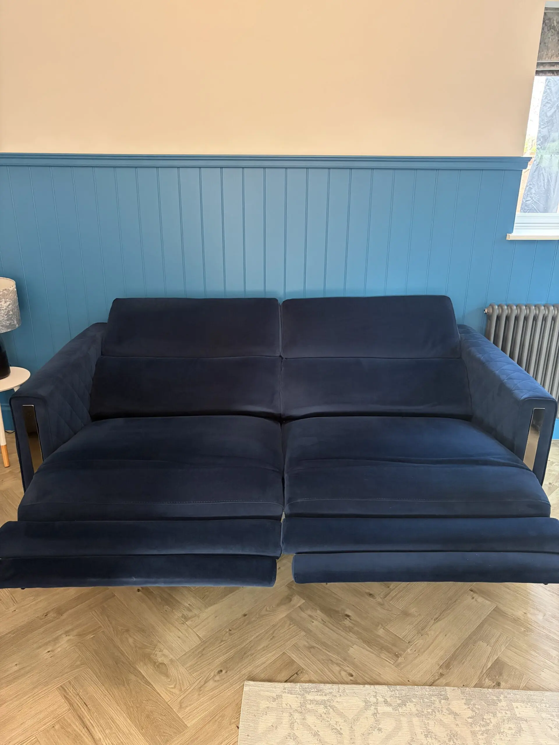 NAVY BLUE DFS VORTEX 3 SEATER POWER RECLINER