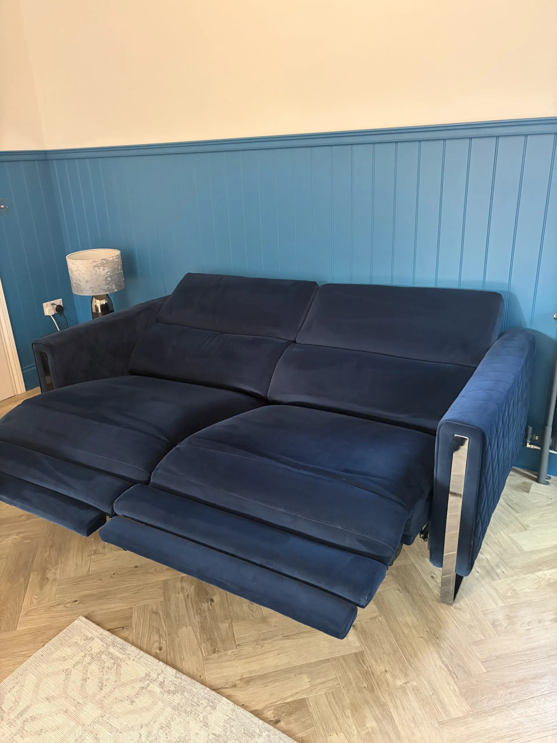 NAVY BLUE DFS VORTEX 3 SEATER POWER RECLINER