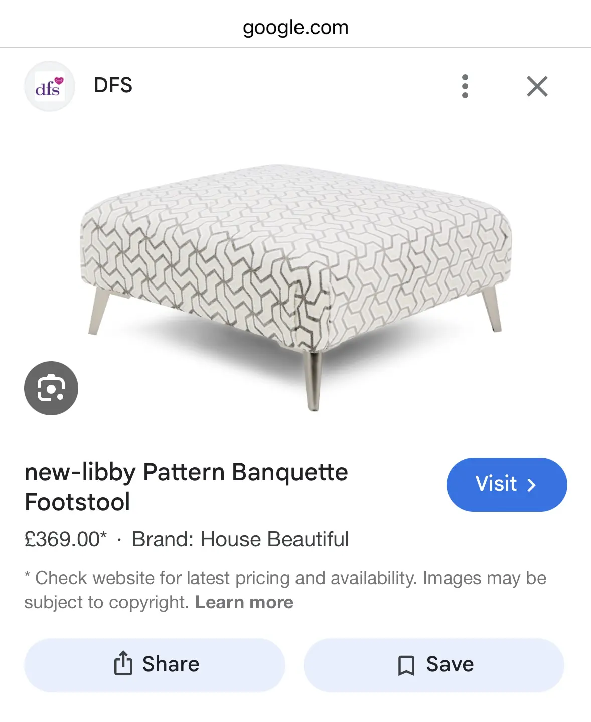 DFS New Libby Pattern Banquette Footstoo