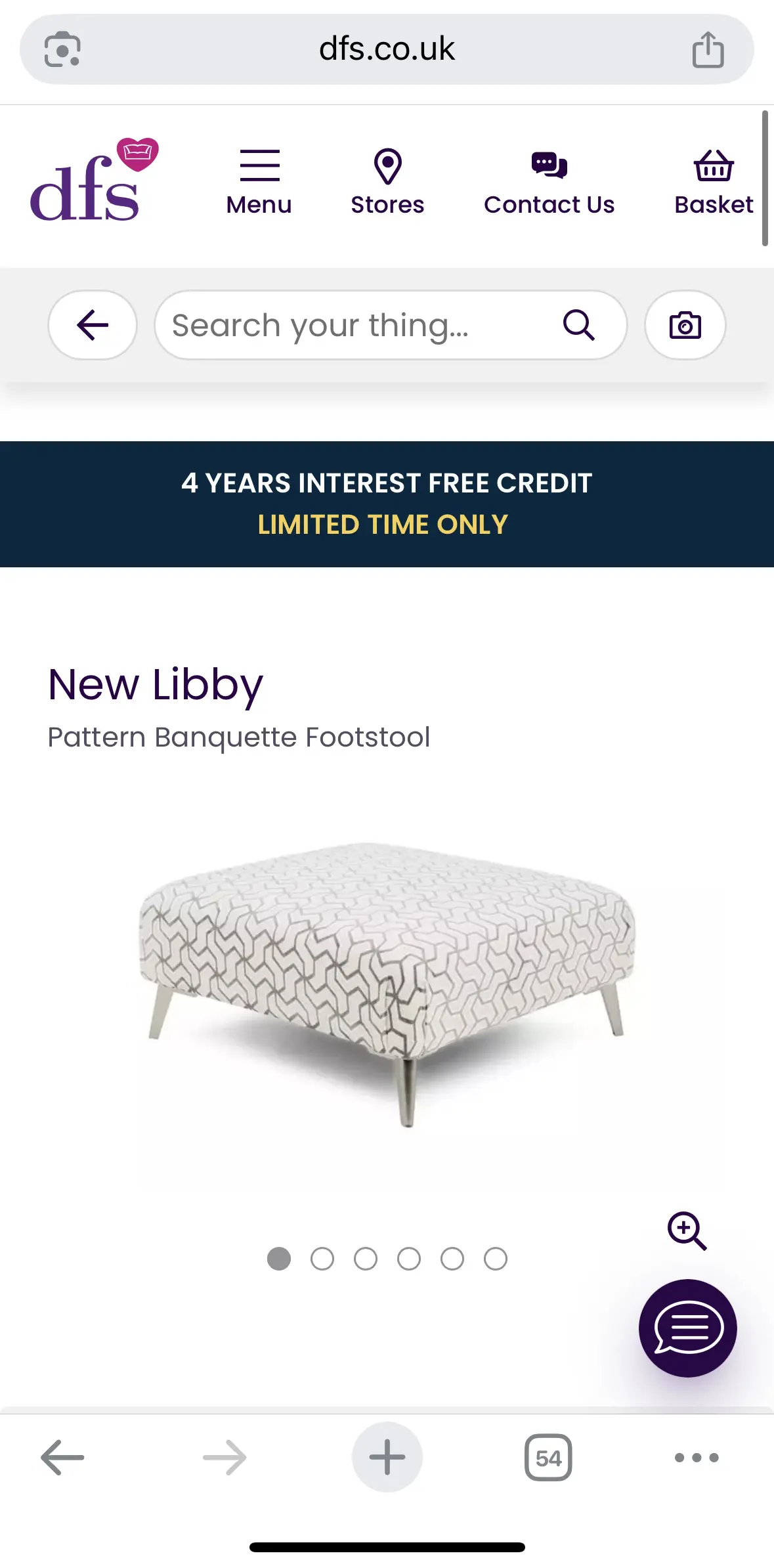 DFS New Libby Pattern Banquette Footstoo