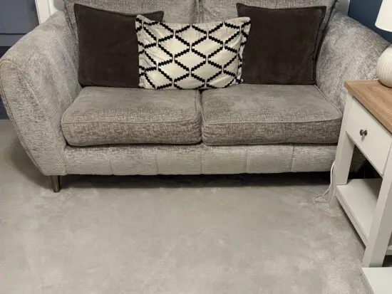 Silver 2 seater sofa