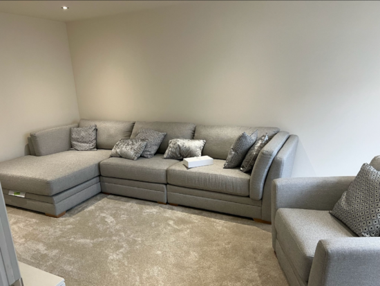 DFS Long Beach House Beautiful oyster corner sofa and chair