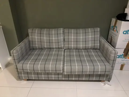 Grey check sofa bed John Lewis