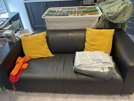 DFS black 3 seat sofa