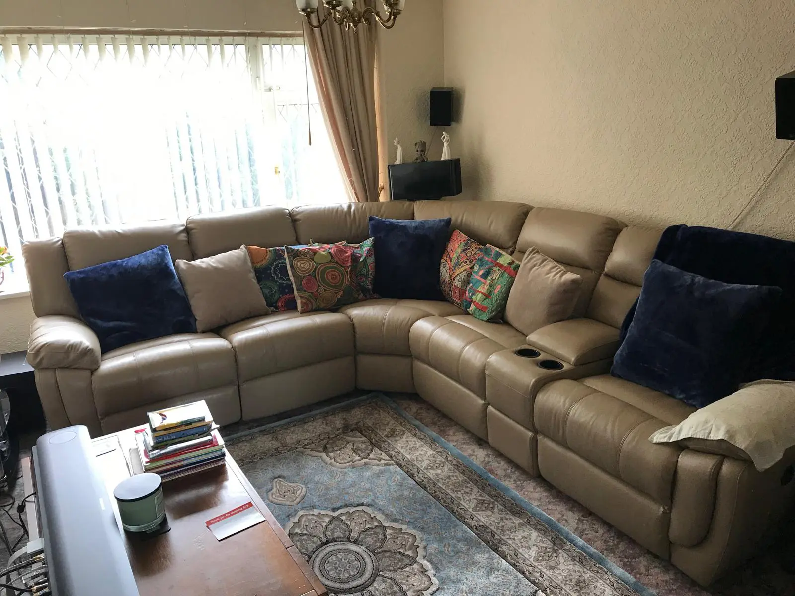 La Z Boy Leather electric recliner corner sofa with storage from SCS