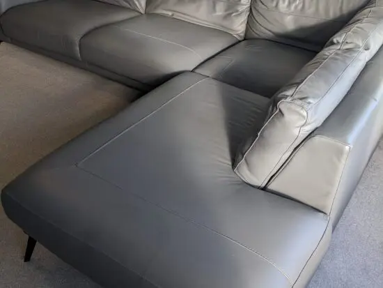 DFS Nuela Leather Left-Hand Facing Open End Corner Sofa – Grey