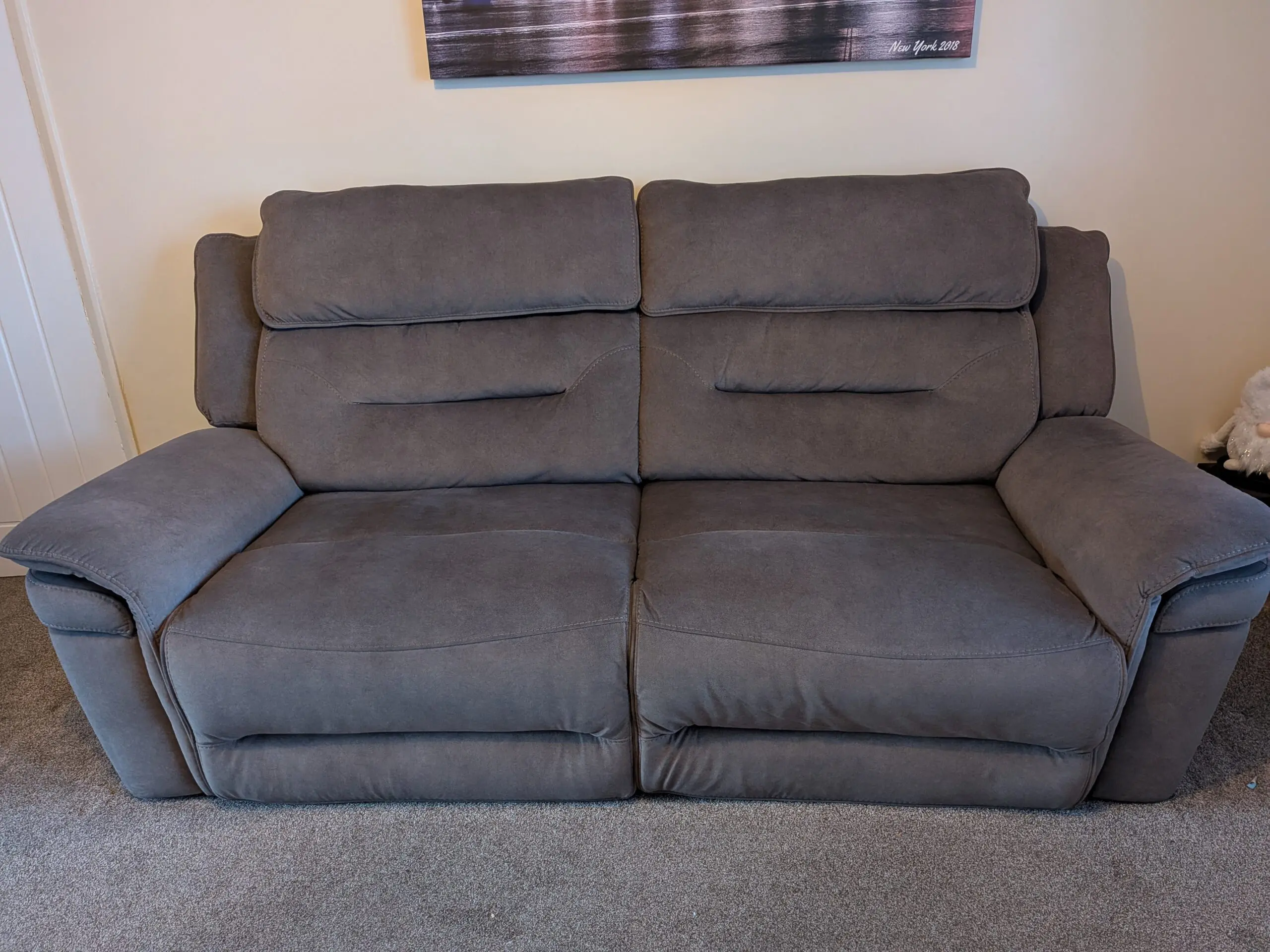 SCS Juno Powered 3 Seater Recliner and SCS Juno 2 Seater (not recliner) - Mushroom