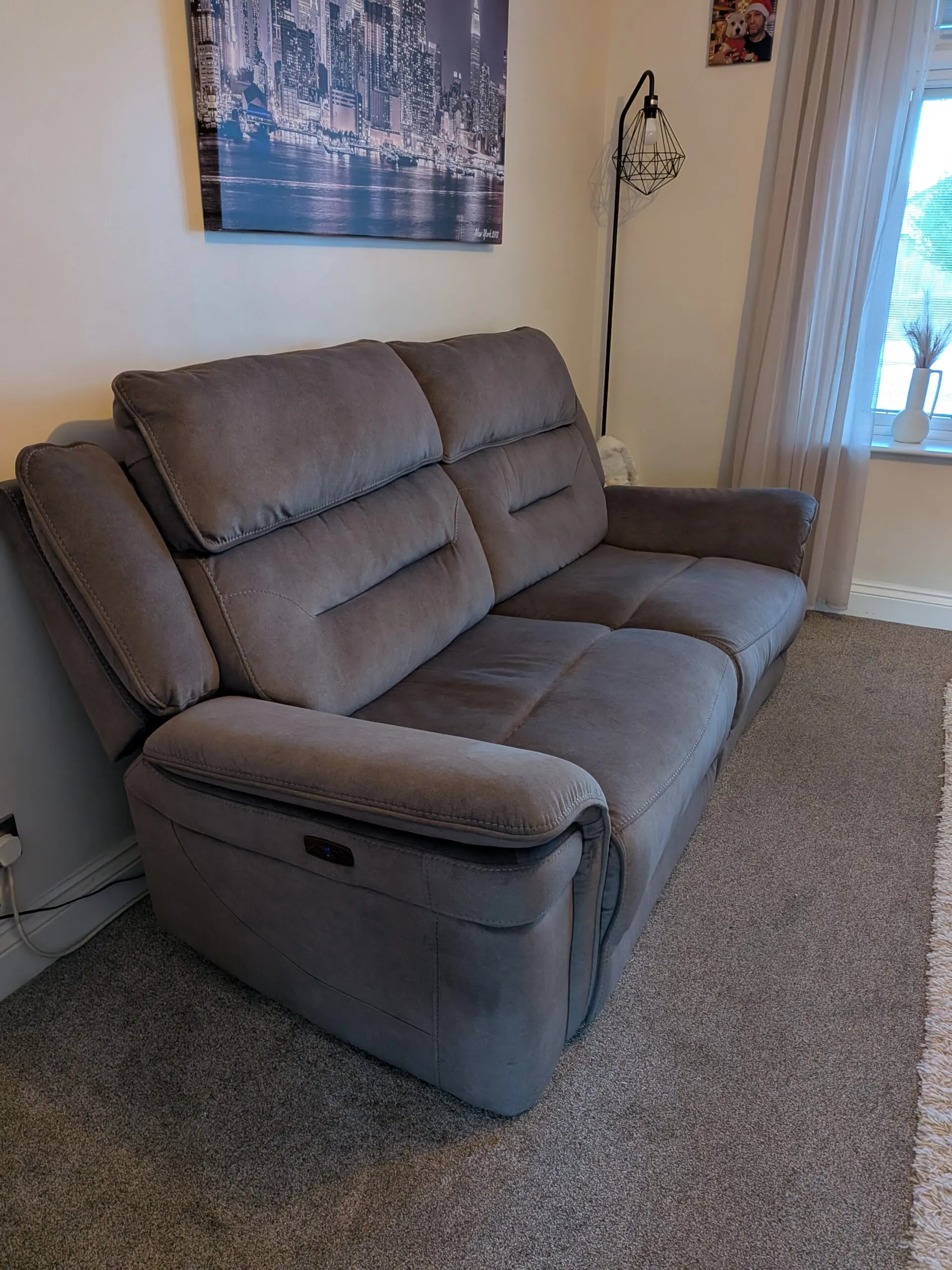 SCS Juno Powered 3 Seater Recliner and SCS Juno 2 Seater (not recliner) - Mushroom
