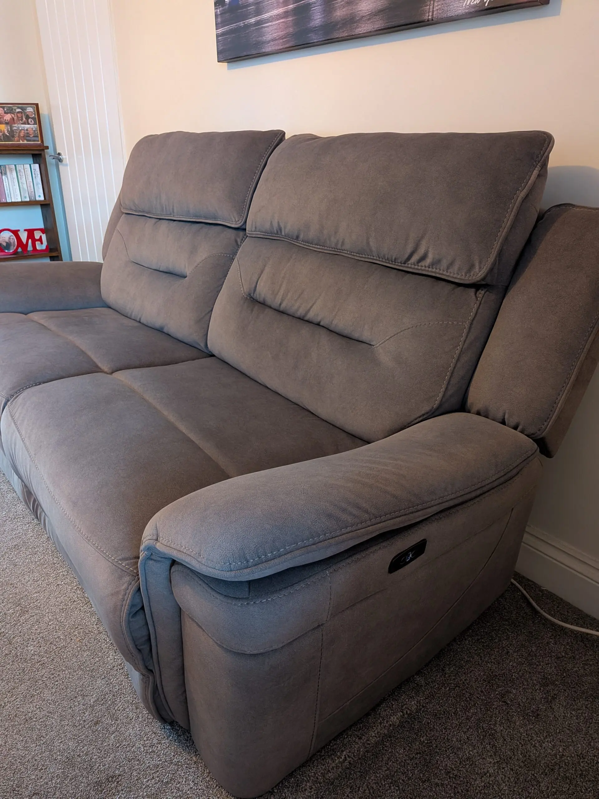 SCS Juno Powered 3 Seater Recliner and SCS Juno 2 Seater (not recliner) - Mushroom