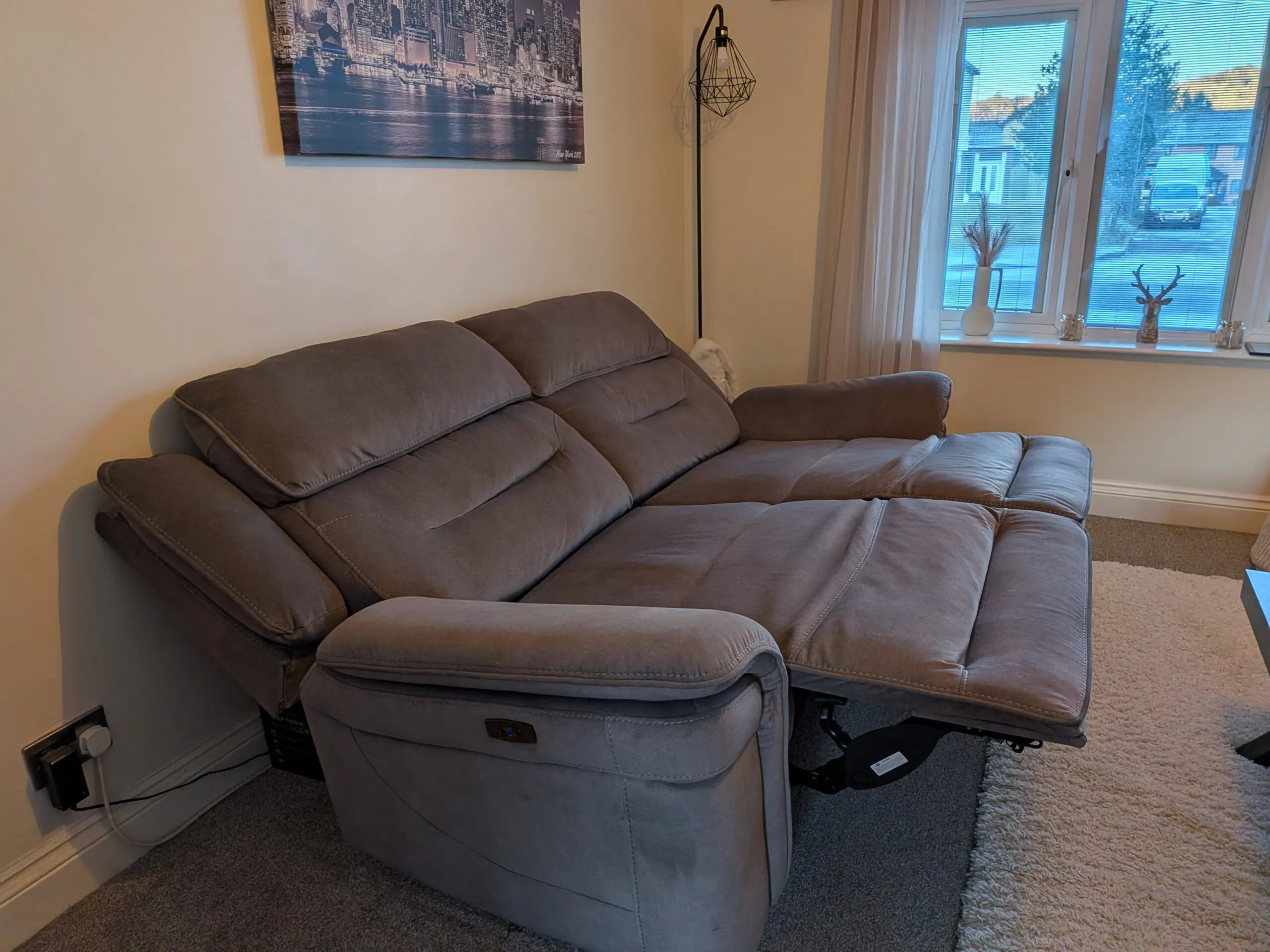 SCS Juno Powered 3 Seater Recliner and SCS Juno 2 Seater (not recliner) - Mushroom